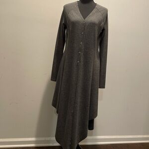 Anama Maxi Duster SizeM Gray Knit Multifabric Bohemian Edgy Normcore Casual Chic